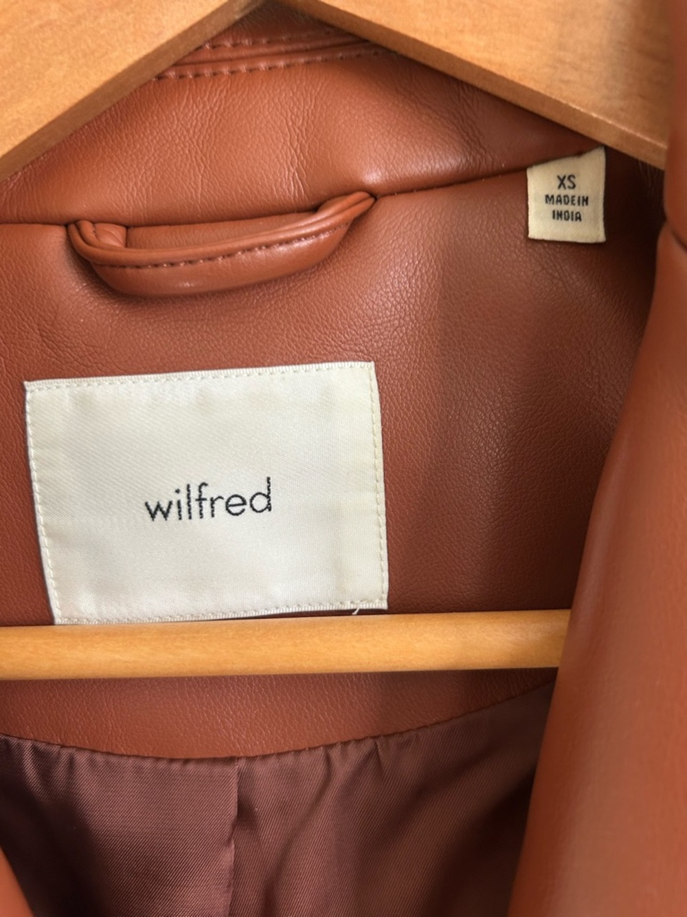 Wilfred Rust Faux Leather Moto Jacket - Picture 2 of 6